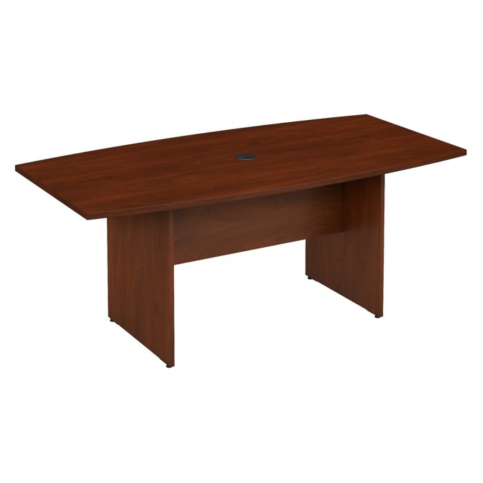Bush Business Furniture 72W x 36D Boat Shaped Conference Table with Wood Base