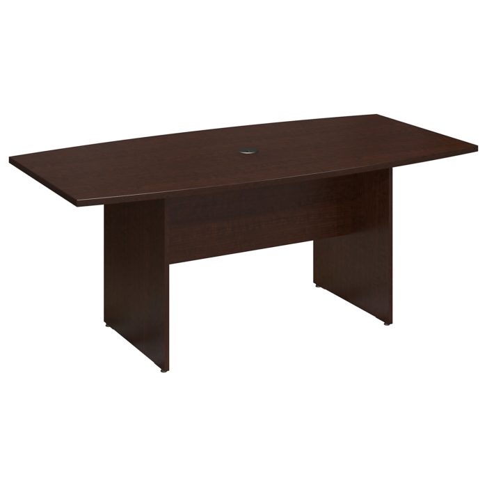 Bush Business Furniture 72W x 36D Boat Shaped Conference Table with Wood Base