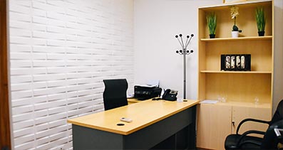 private office with storage